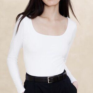 Banana Republic Cotton/Modal Soft Stretch Square-Neck Bodysuit